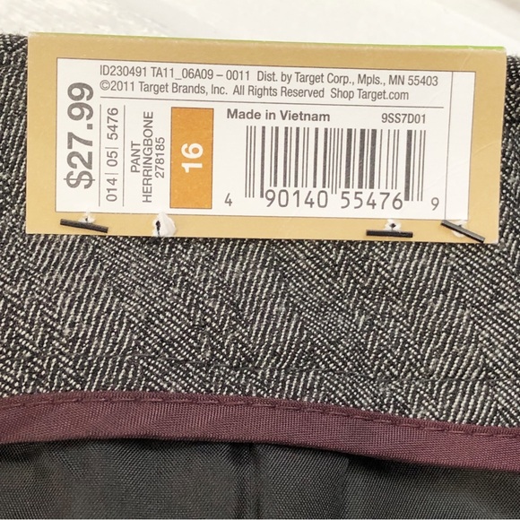 NWT Mossimo Gray Herringbone Fit 3 Mid-Rise Trouser Dress Pants 16 - Picture 13 of 16